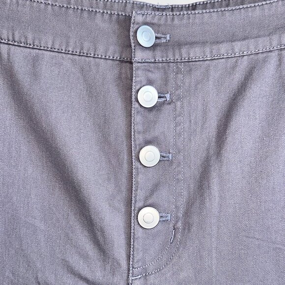 J. CREW Grey Button-Fly Wide Leg Crop Twill Pants Size 16 - Picture 4 of 13